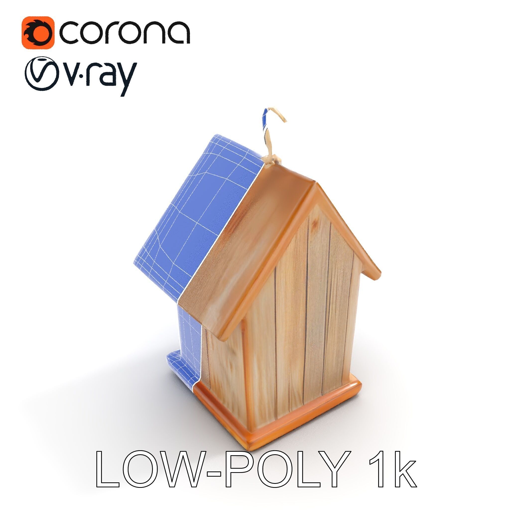 Wooden Birdhouse D Model Pack Low-poly 3D model_23