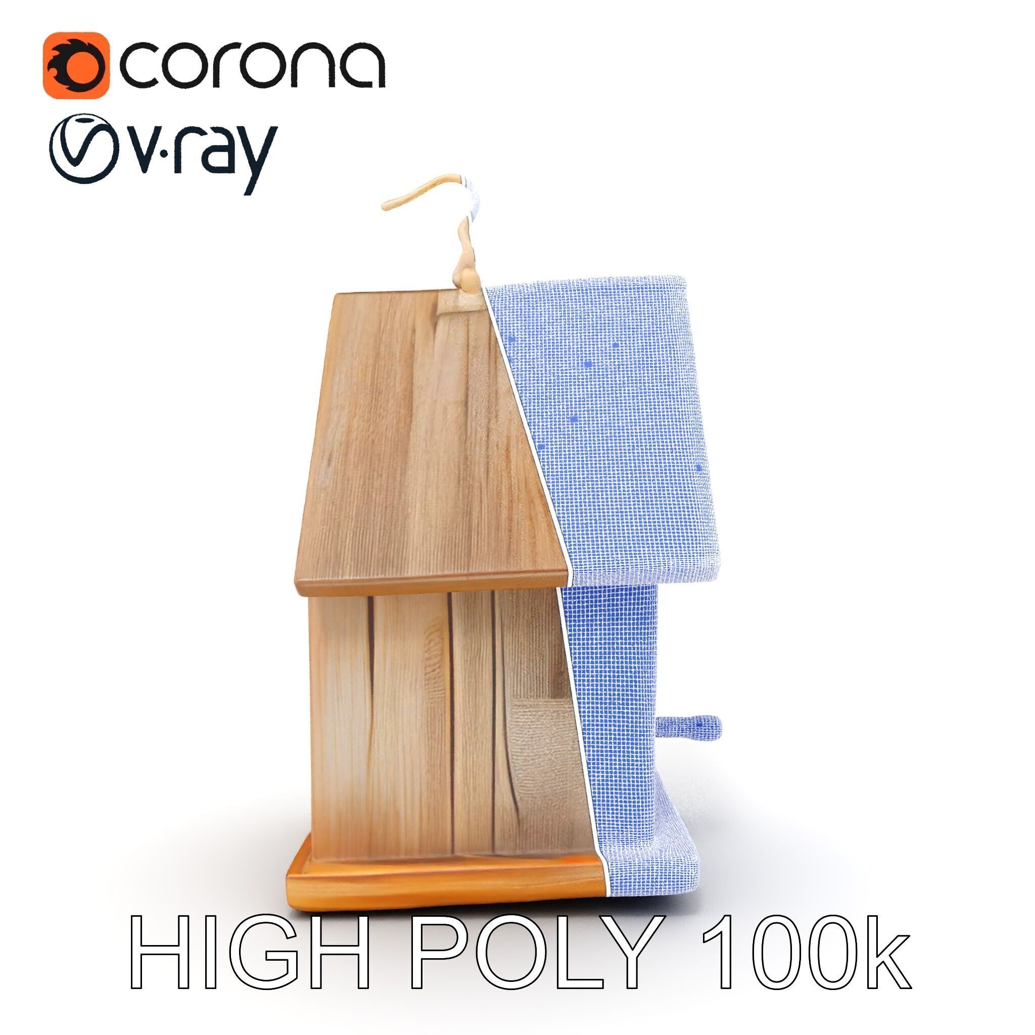 Wooden Birdhouse D Model Pack Low-poly 3D model_29