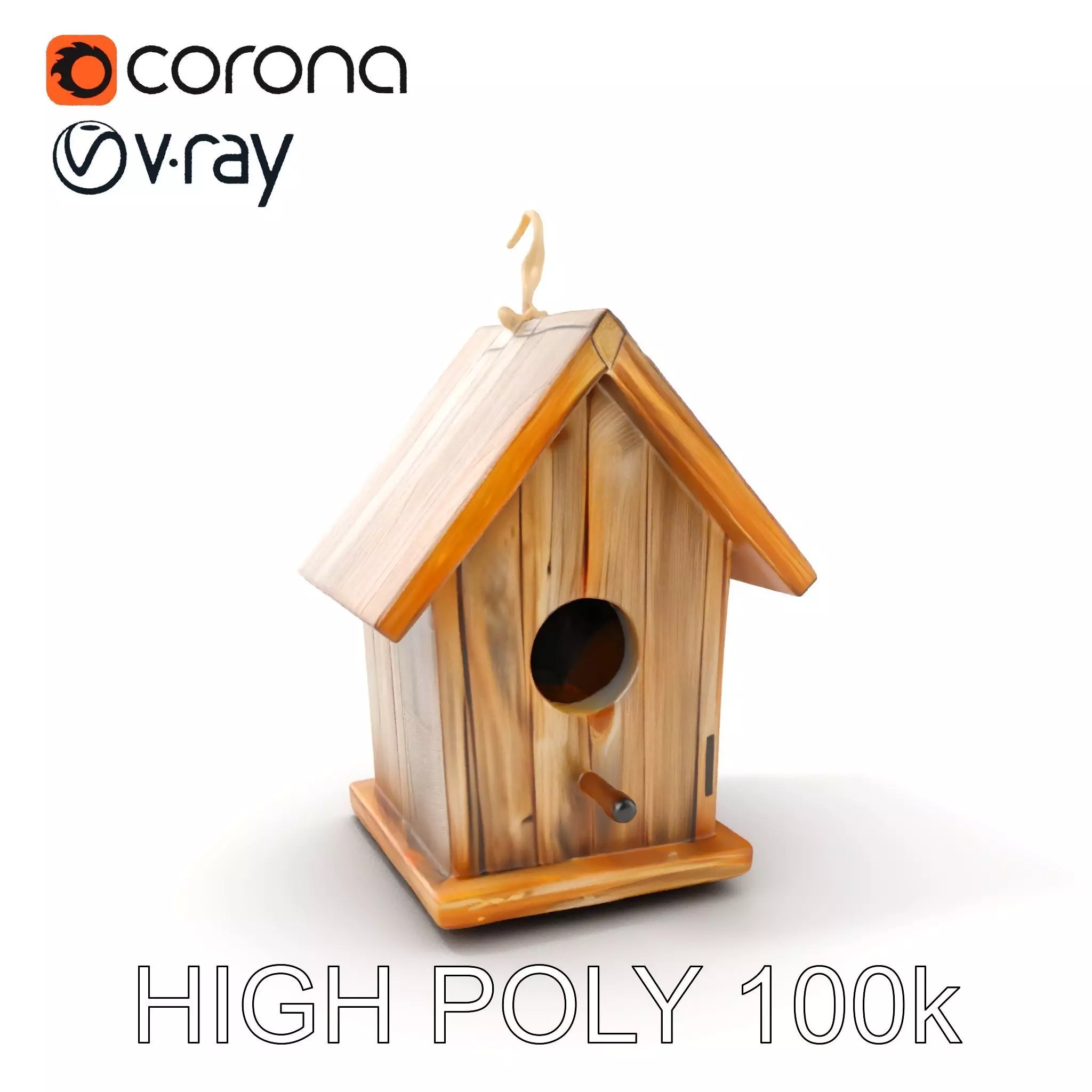 Wooden Birdhouse D Model Pack Low-poly 3D model_0