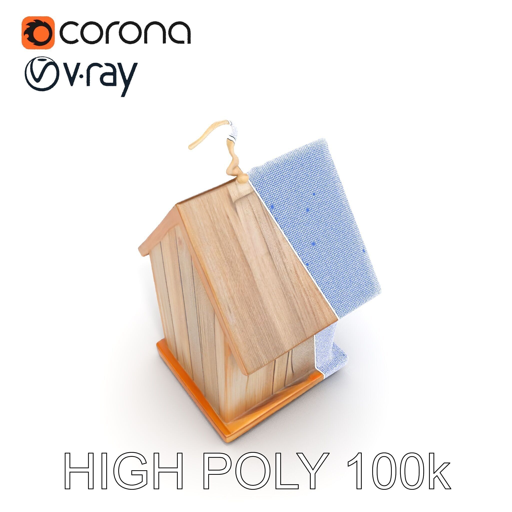 Wooden Birdhouse D Model Pack Low-poly 3D model_21