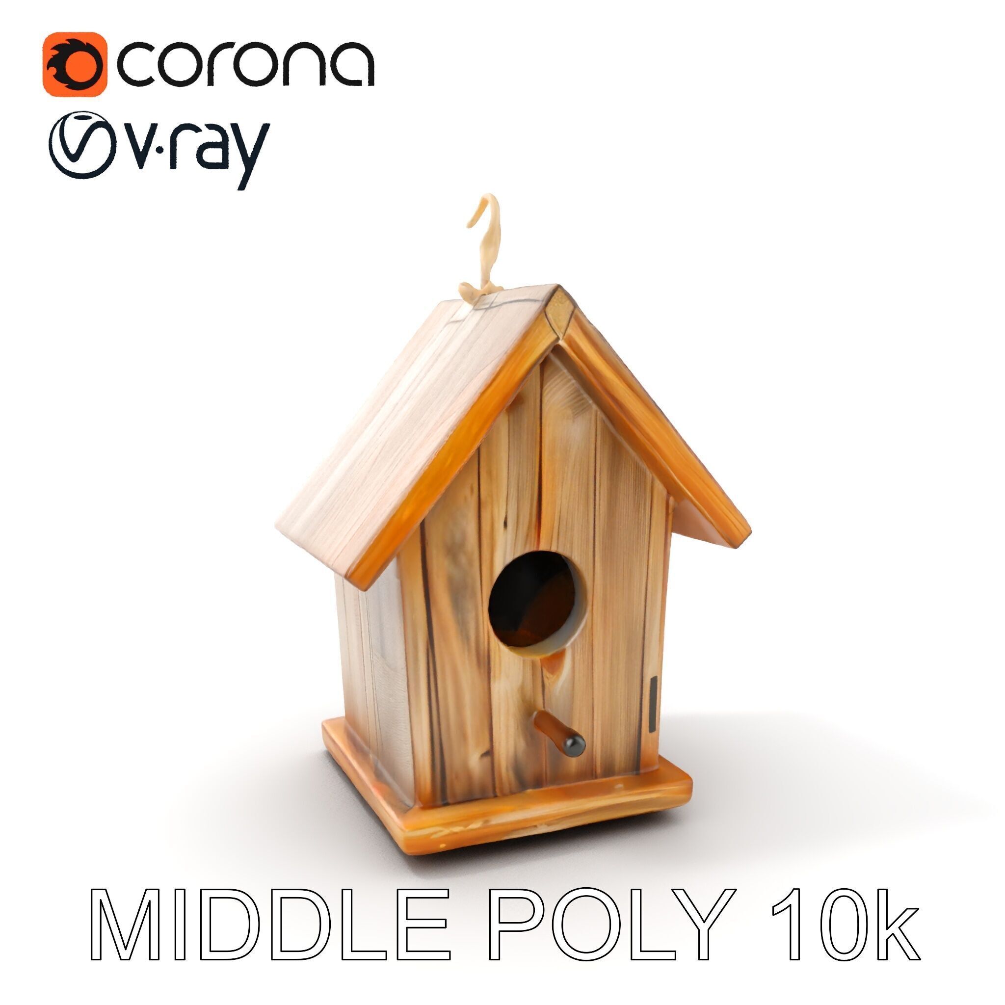Wooden Birdhouse D Model Pack Low-poly 3D model_8