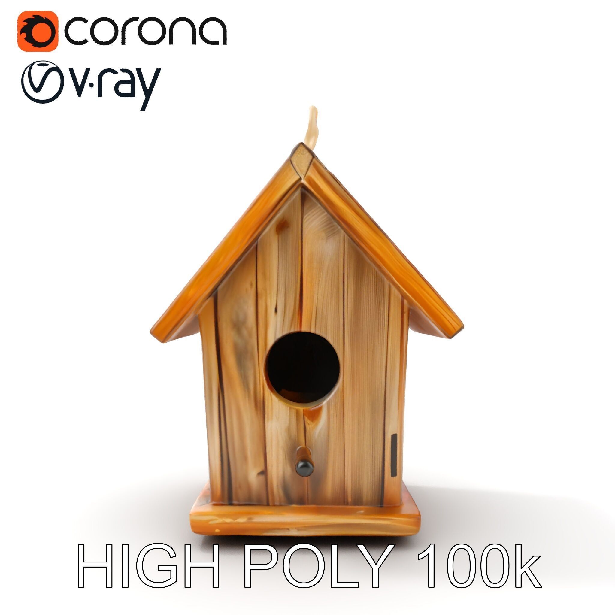 Wooden Birdhouse D Model Pack Low-poly 3D model_18