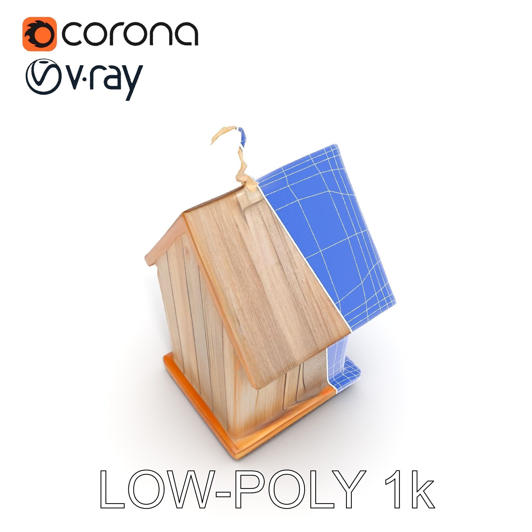 Wooden Birdhouse D Model Pack Low-poly 3D model_26