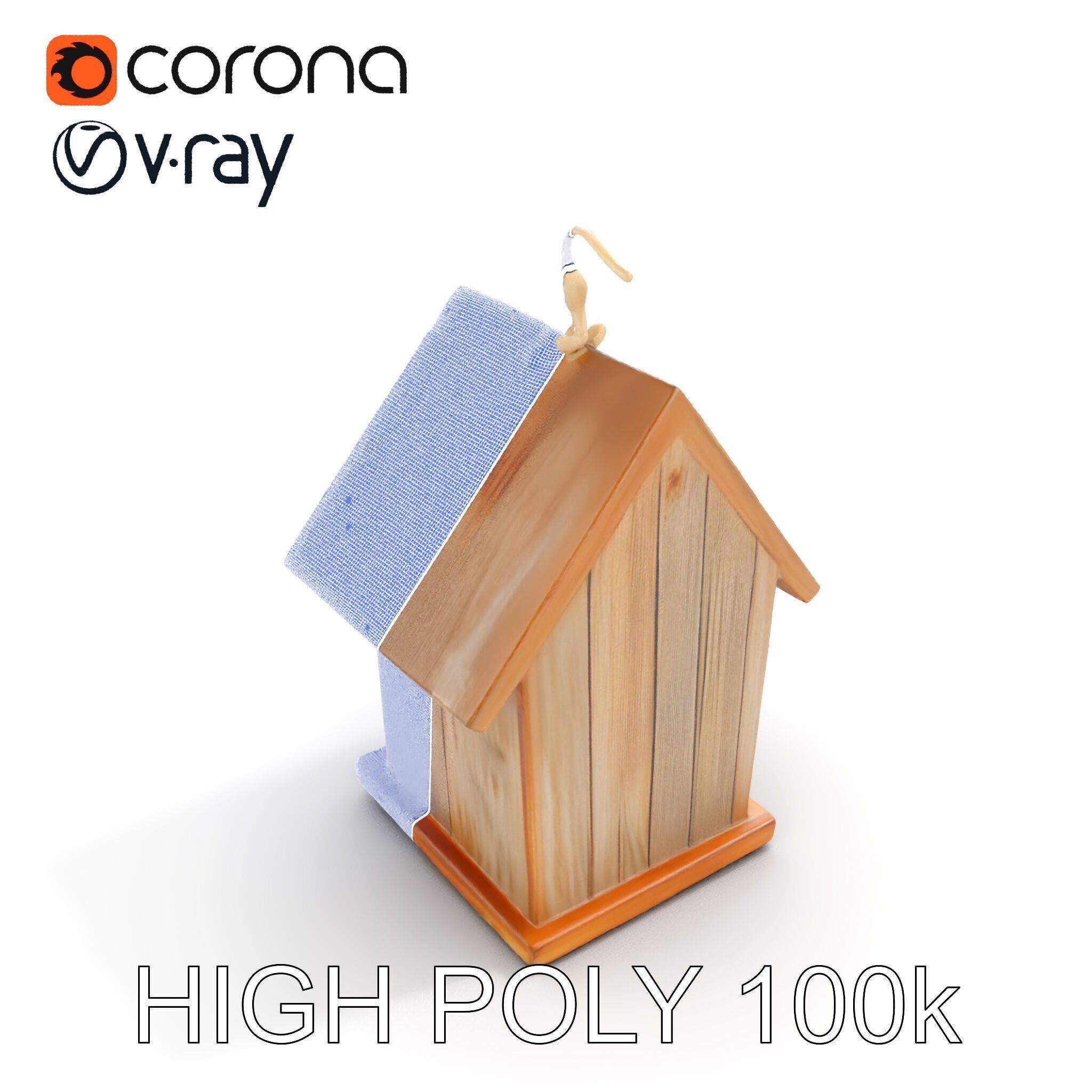 Wooden Birdhouse D Model Pack Low-poly 3D model_24