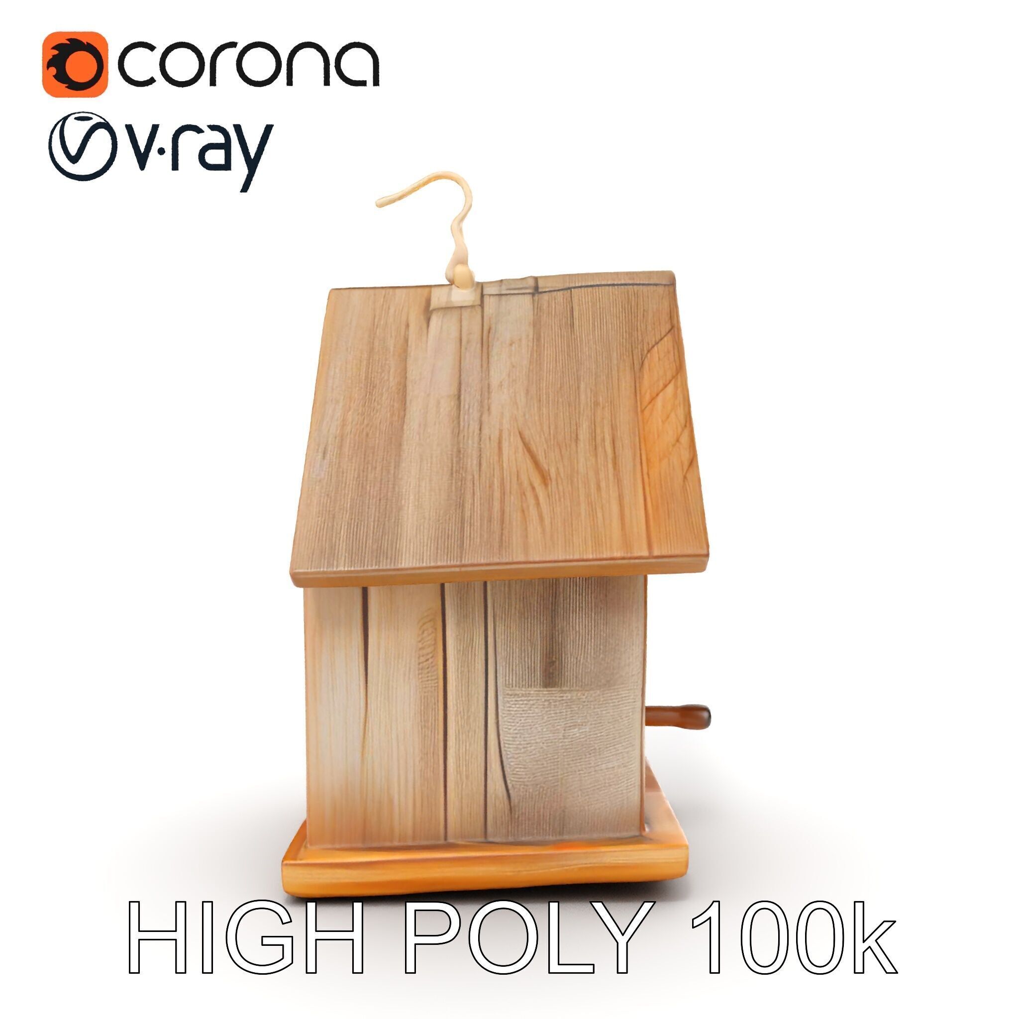 Wooden Birdhouse D Model Pack Low-poly 3D model_32
