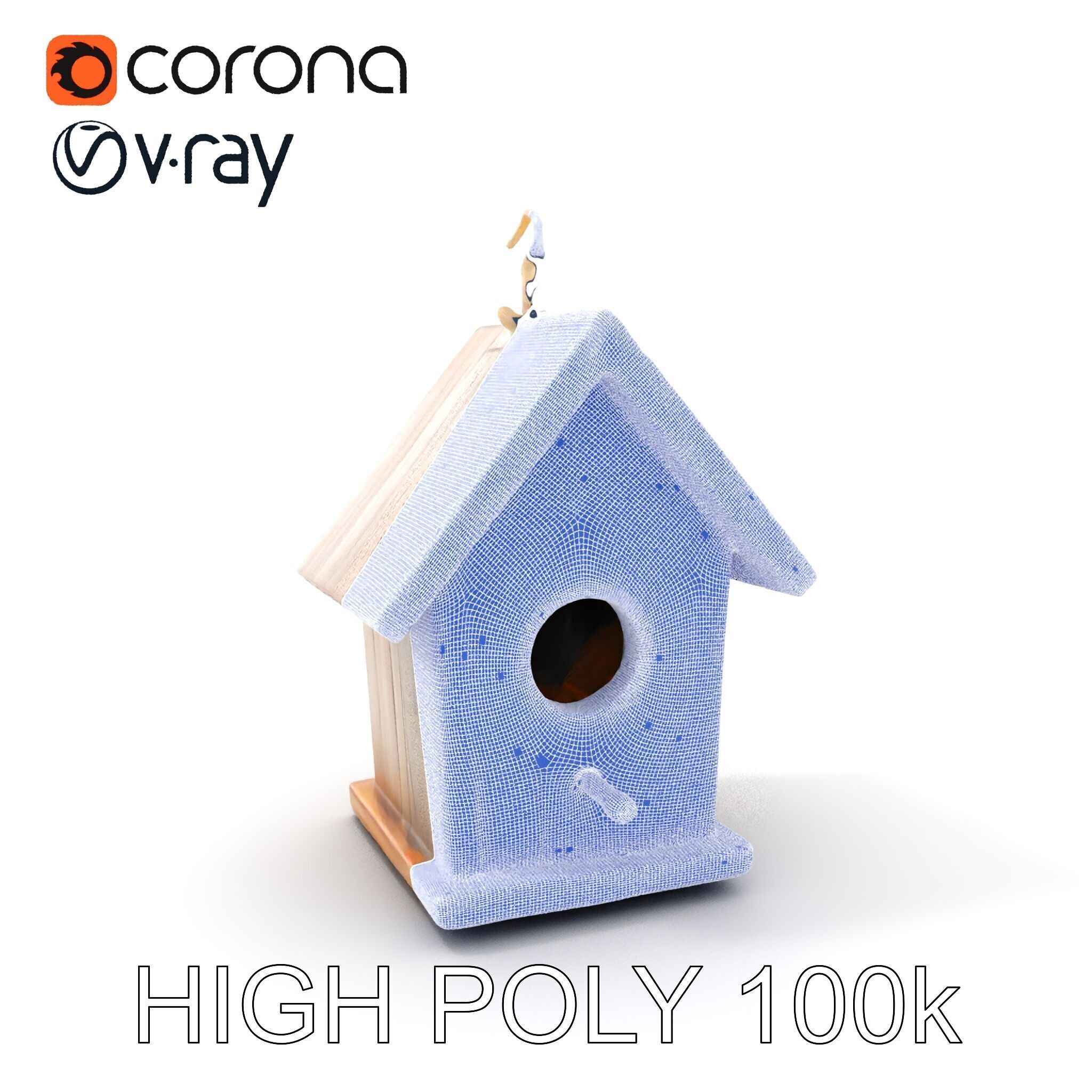 Wooden Birdhouse D Model Pack Low-poly 3D model_4