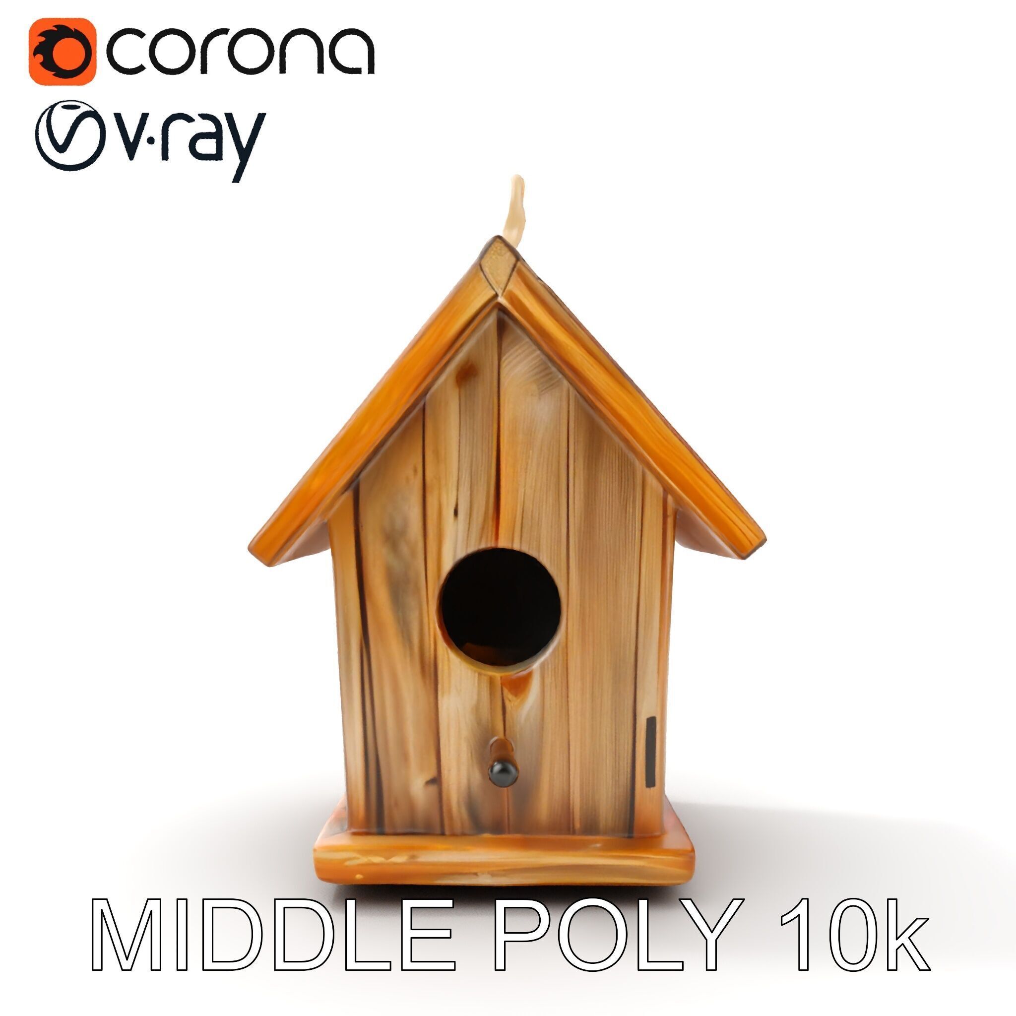Wooden Birdhouse D Model Pack Low-poly 3D model_11