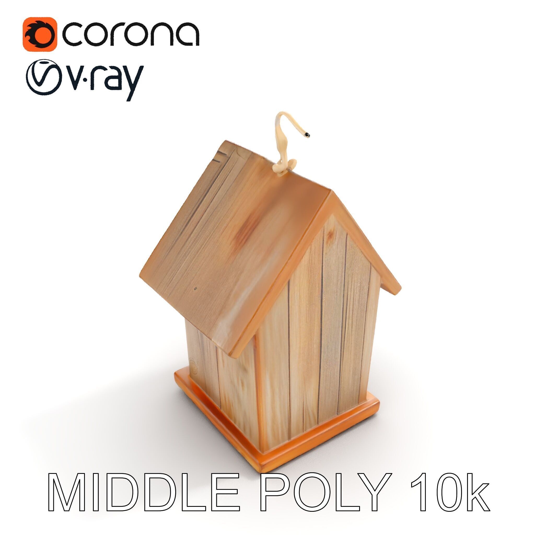 Wooden Birdhouse D Model Pack Low-poly 3D model_6