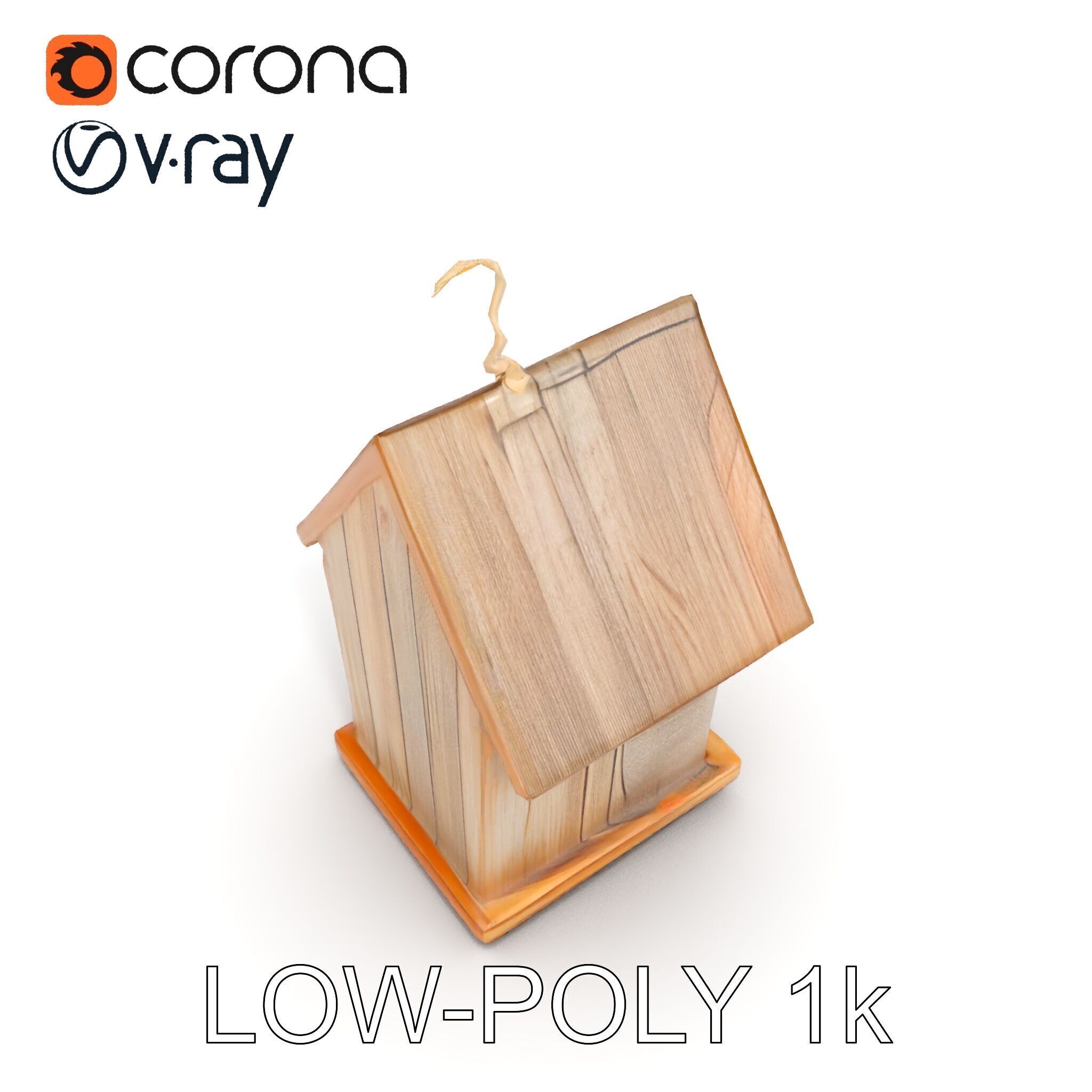 Wooden Birdhouse D Model Pack Low-poly 3D model_20