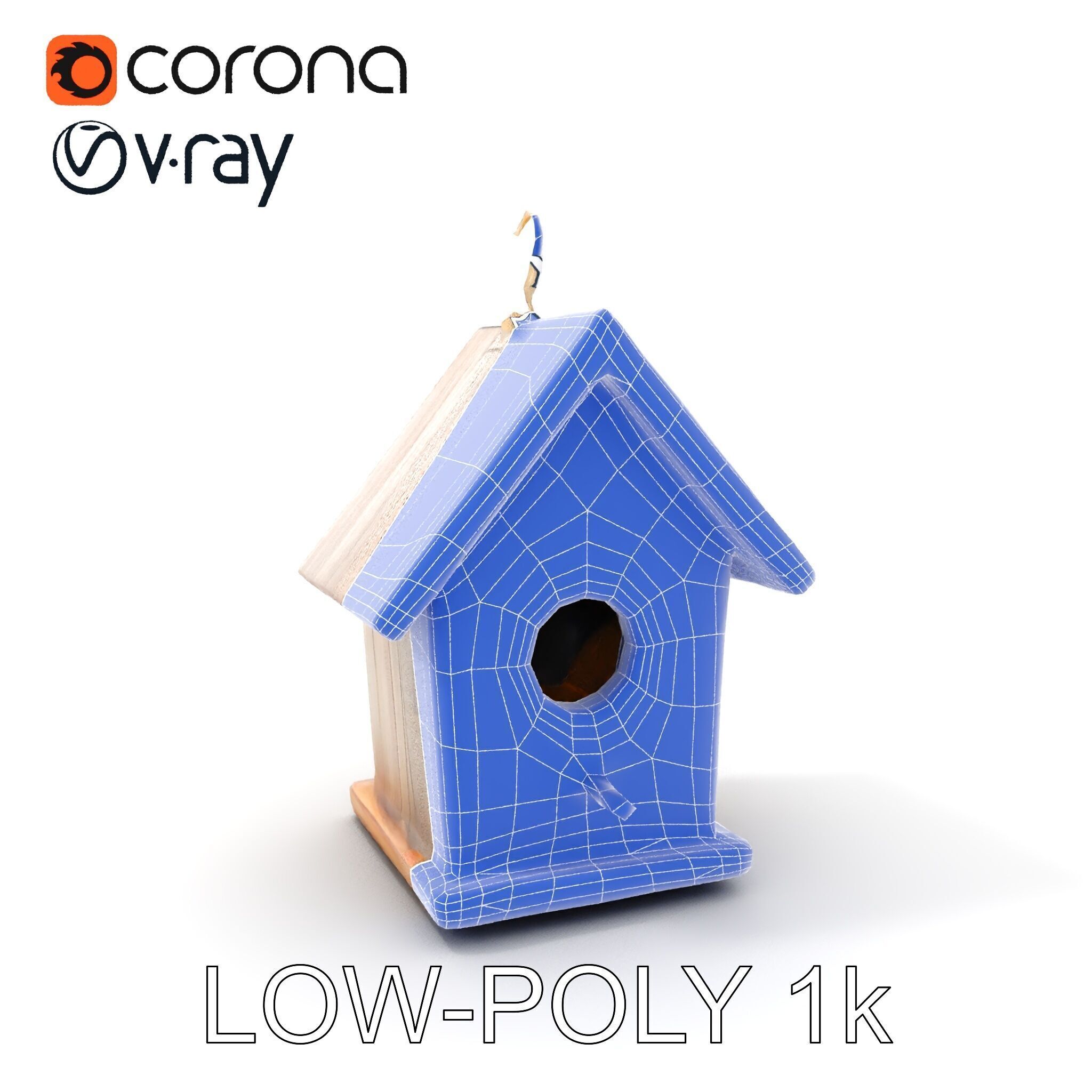 Wooden Birdhouse D Model Pack Low-poly 3D model_17