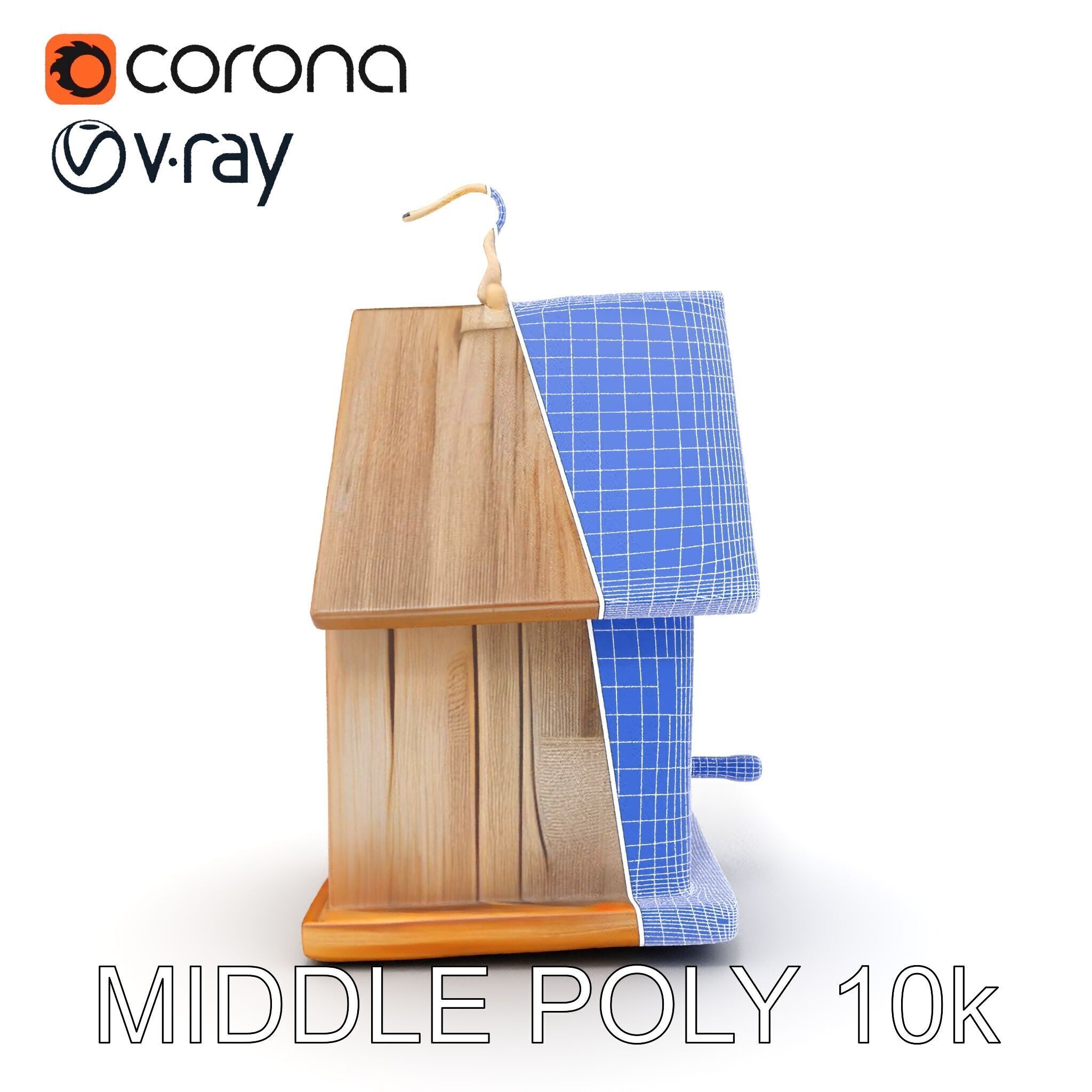 Wooden Birdhouse D Model Pack Low-poly 3D model_30