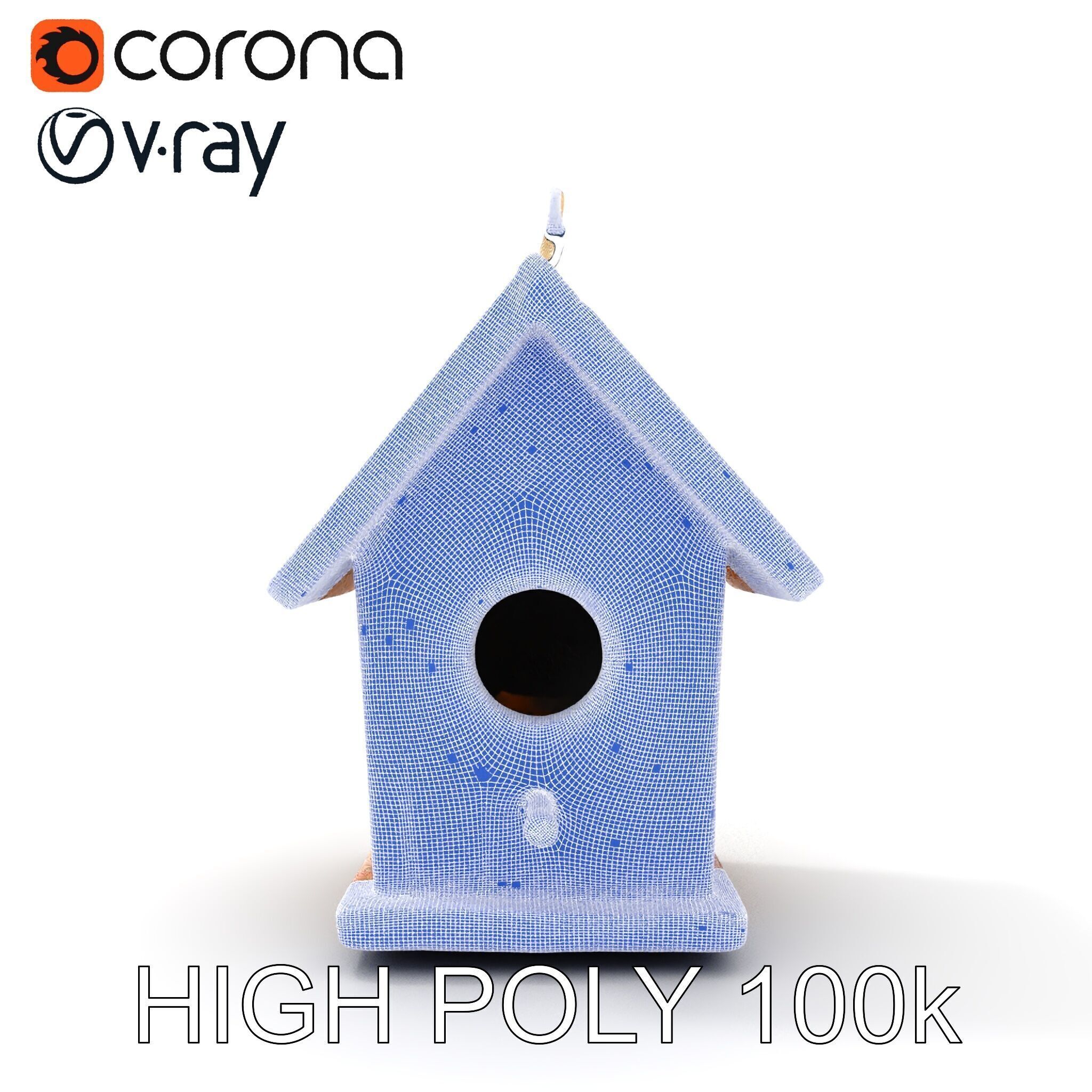 Wooden Birdhouse D Model Pack Low-poly 3D model_35