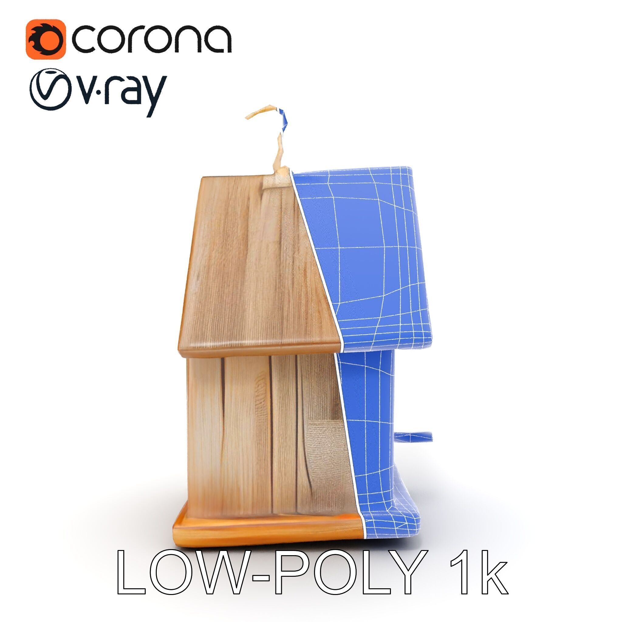 Wooden Birdhouse D Model Pack Low-poly 3D model_28