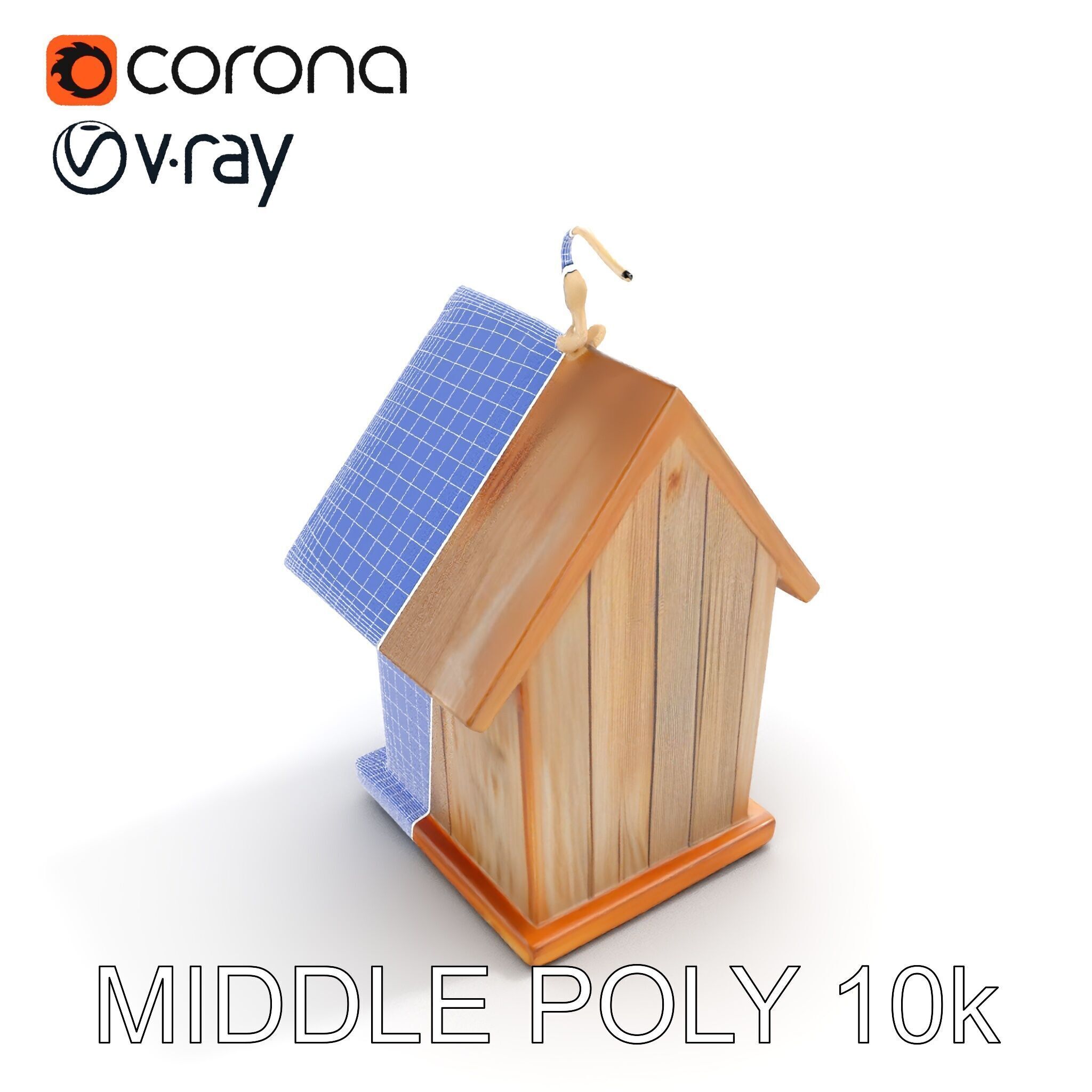 Wooden Birdhouse D Model Pack Low-poly 3D model_19