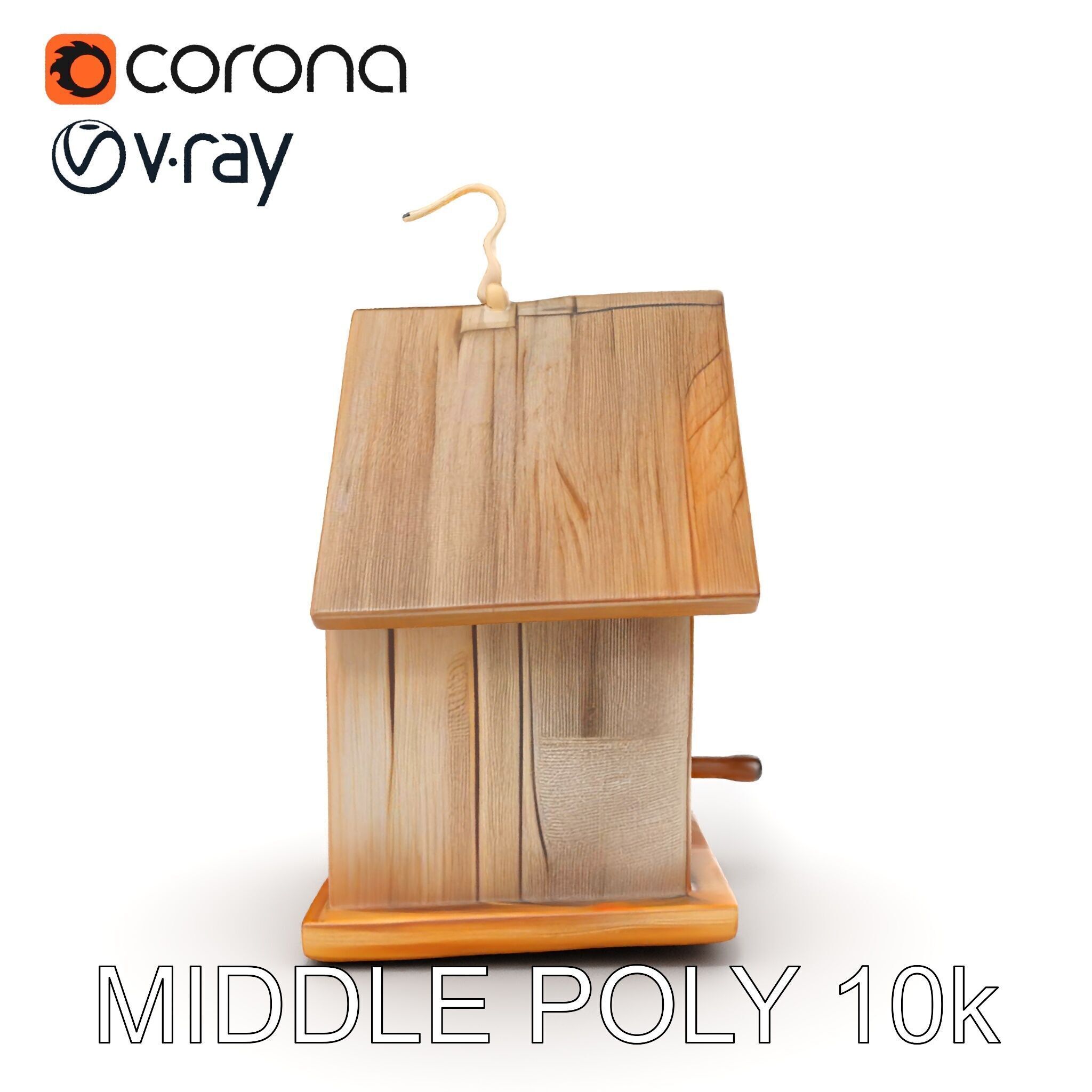 Wooden Birdhouse D Model Pack Low-poly 3D model_16