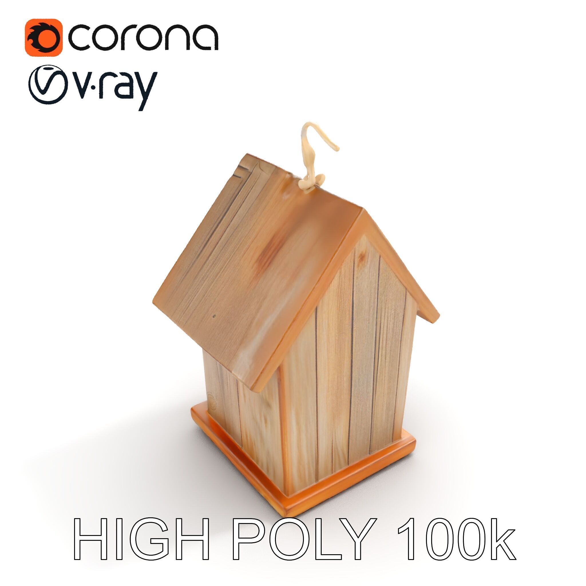 Wooden Birdhouse D Model Pack Low-poly 3D model_15
