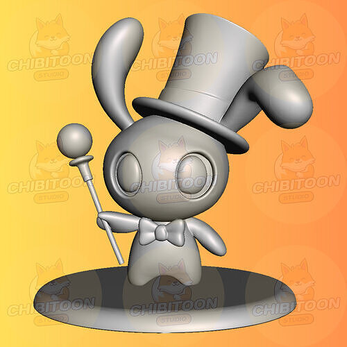 Binko The Enchanting Illusionist Bunny Chibi Kawaii 3D print model