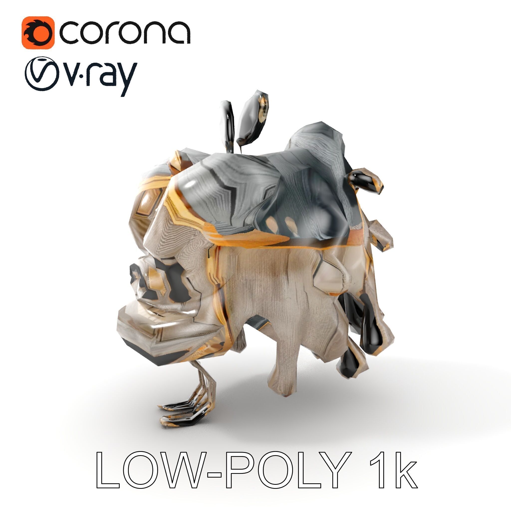 Wooden Birdhouse Model Pack Low-poly 3D model_9