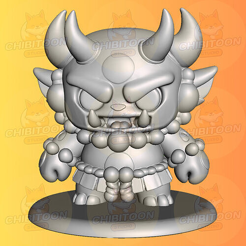 Kibu The Mischievous Oni Spirit from the Shadows Chibi Kawaii 3D print model