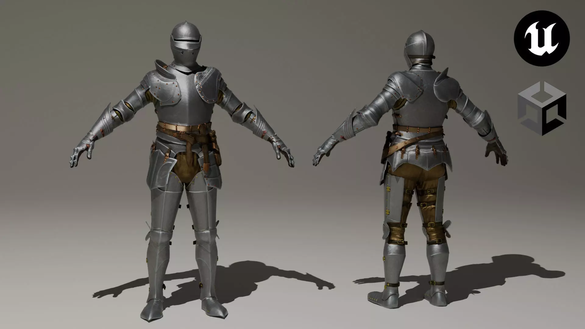 Ghotic Knight Low-poly 3D model_0