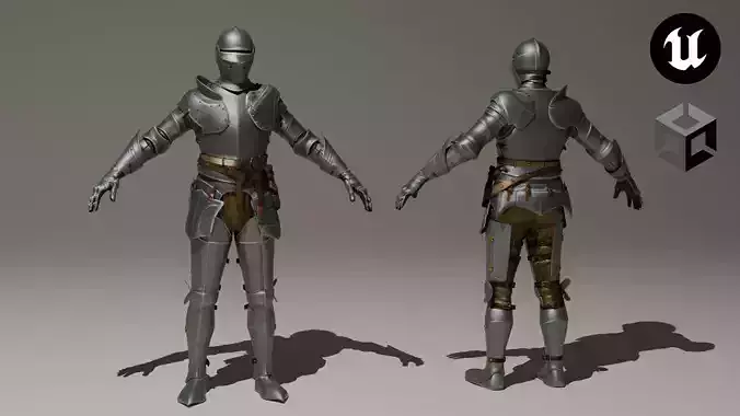 Ghotic Knight Low-poly 3D model