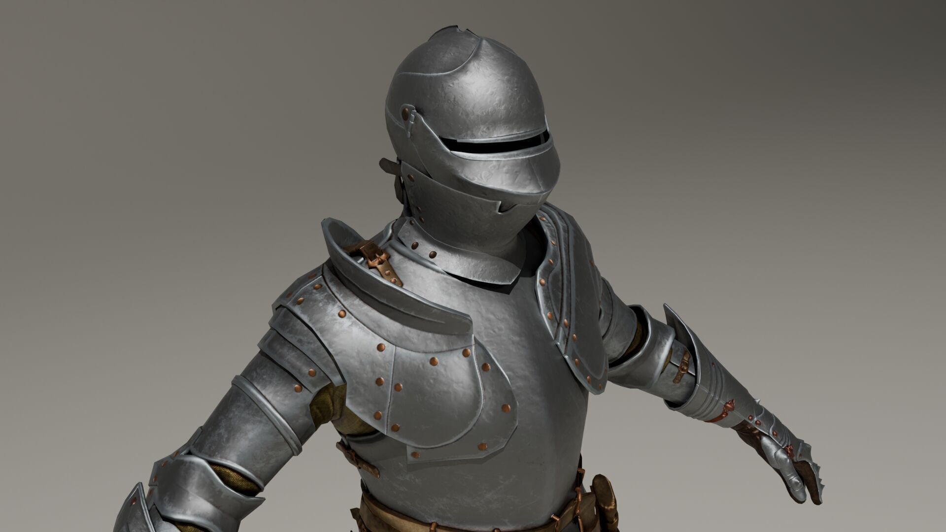 Ghotic Knight Low-poly 3D model_1