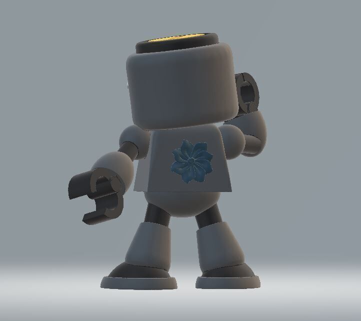 cartoon robot cute toy 3D print model_2