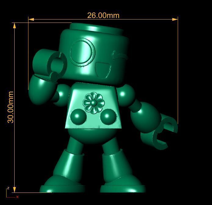 cartoon robot cute toy 3D print model_3