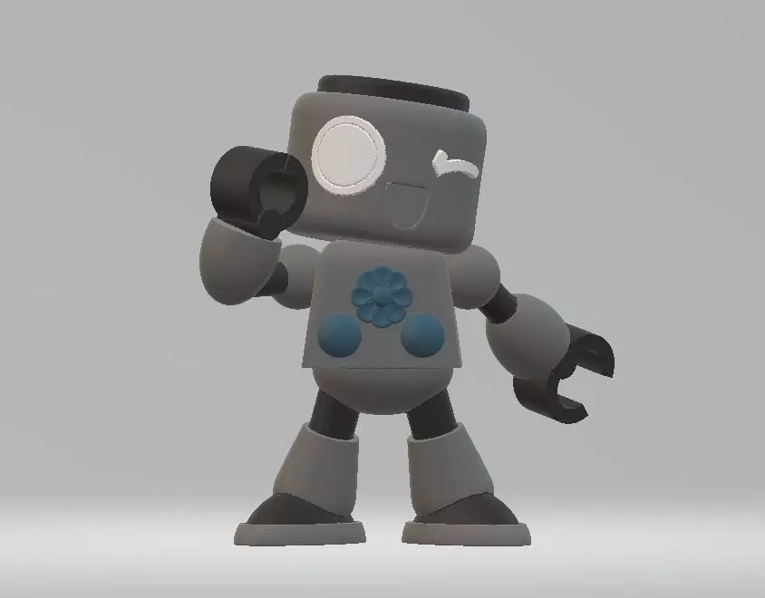 cartoon robot cute toy 3D print model_0