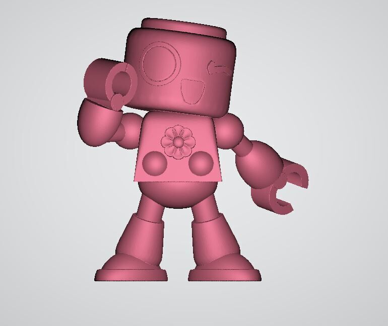 cartoon robot cute toy 3D print model_4
