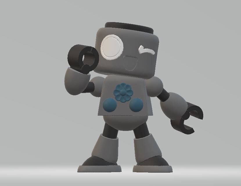 cartoon robot cute toy 3D print model_1