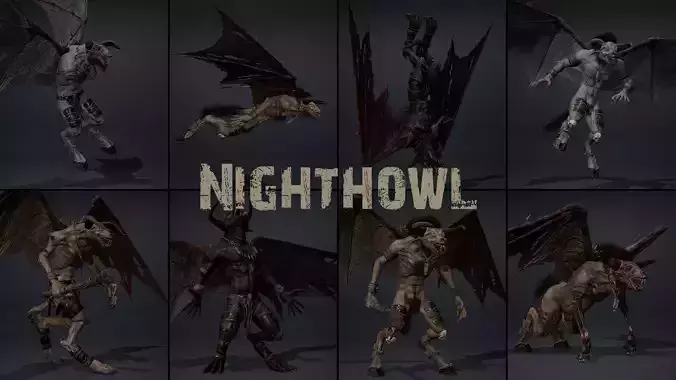 Nighthowl Low-poly 3D model