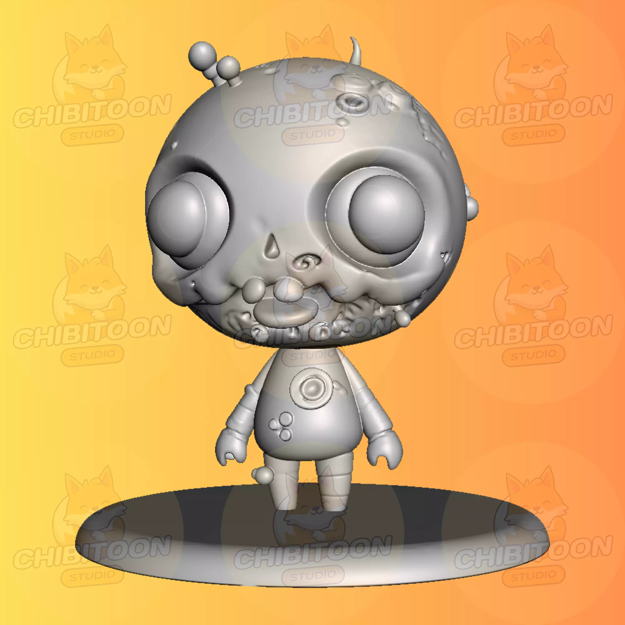Moldie The Rottenly Adorable Mini Zombie Chibi Kawaii 3D print model