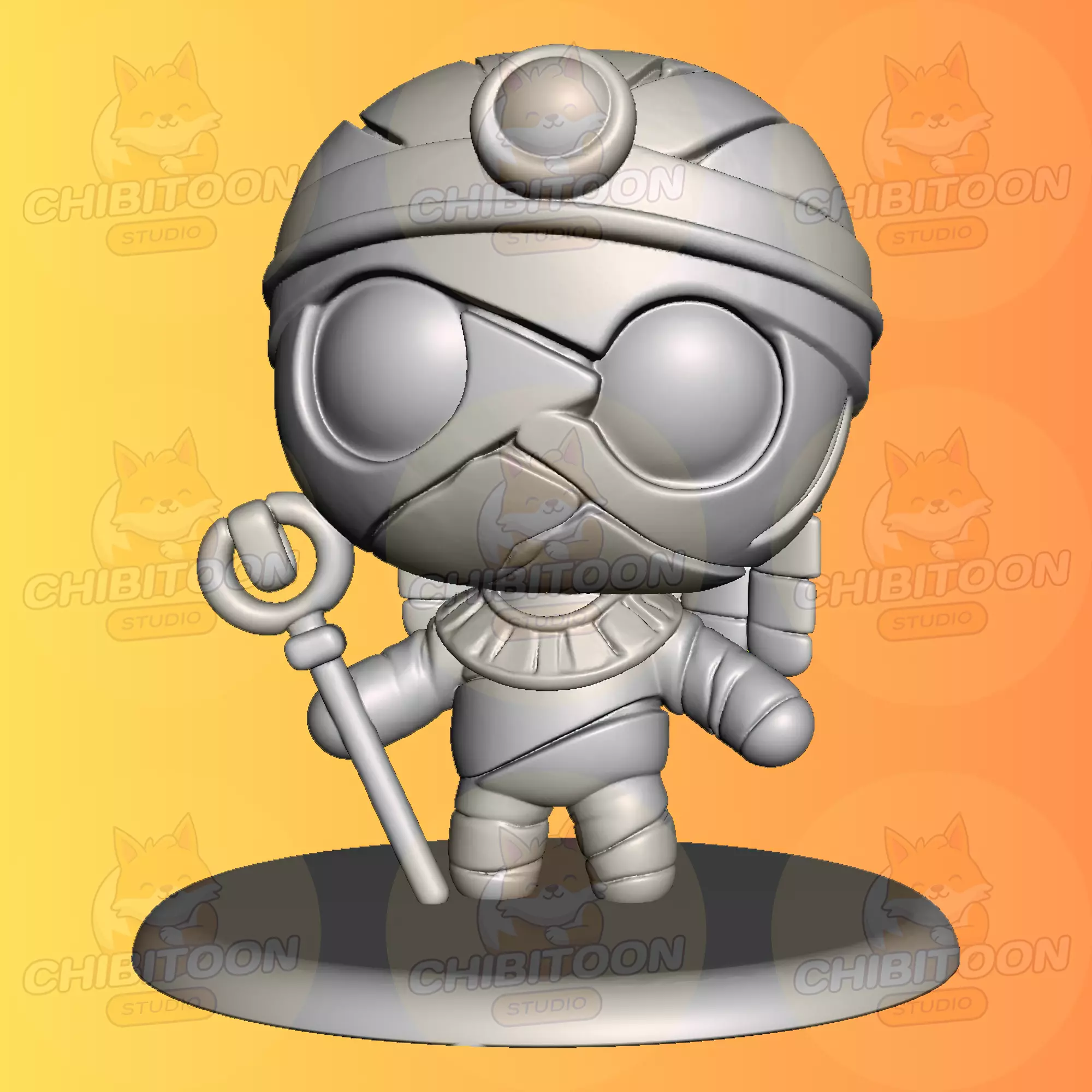 Mummy The Adorably Cursed Mini Mummy Chibi Kawaii 3D print model_0