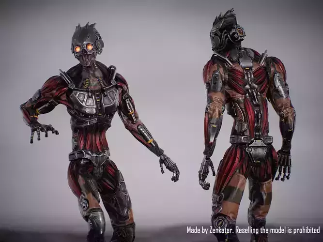Game-Ready Horror Robot Low-poly 3D model