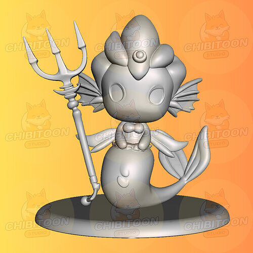 Nerissa The Little Sea Princess Chibi Kawaii 3D print model