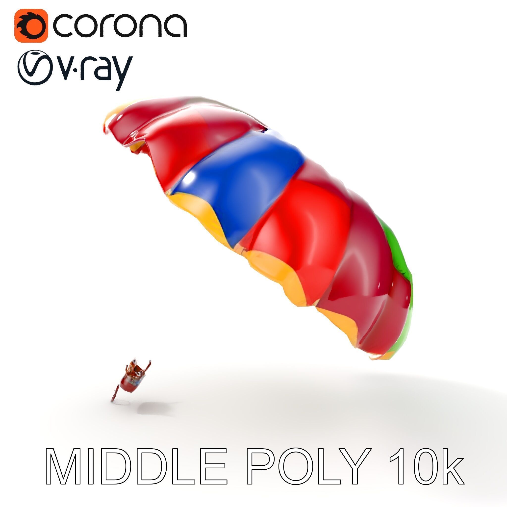Colorful Parachute D Model Pack Low-poly 3D model_12