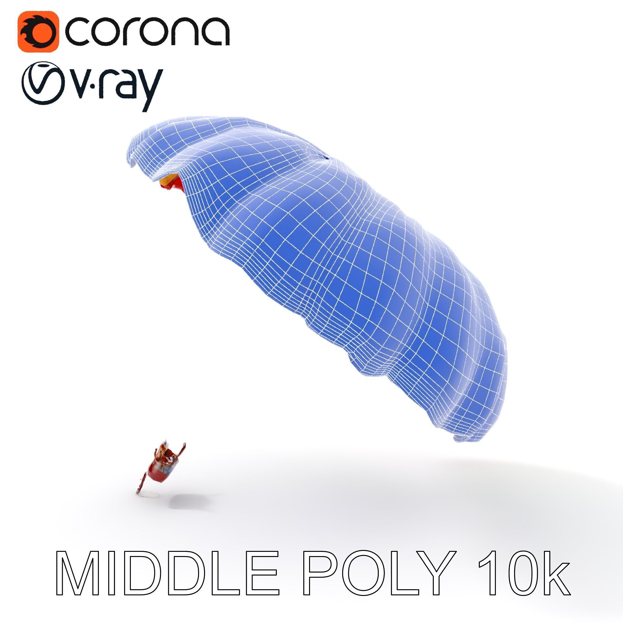 Colorful Parachute D Model Pack Low-poly 3D model_29