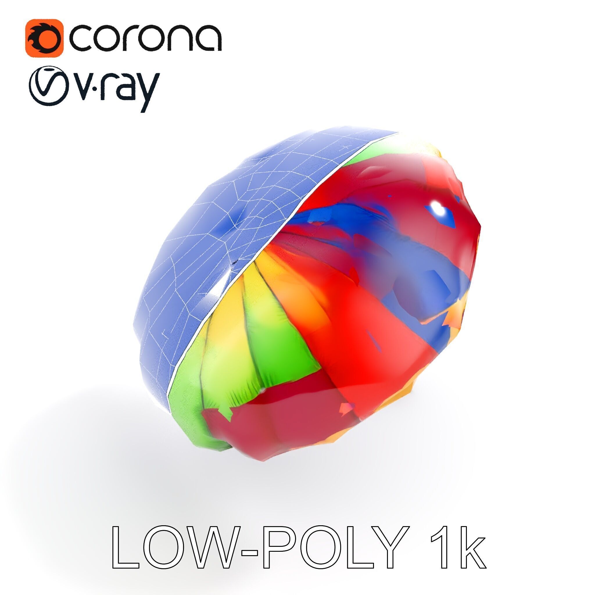 Colorful Parachute D Model Pack Low-poly 3D model_27