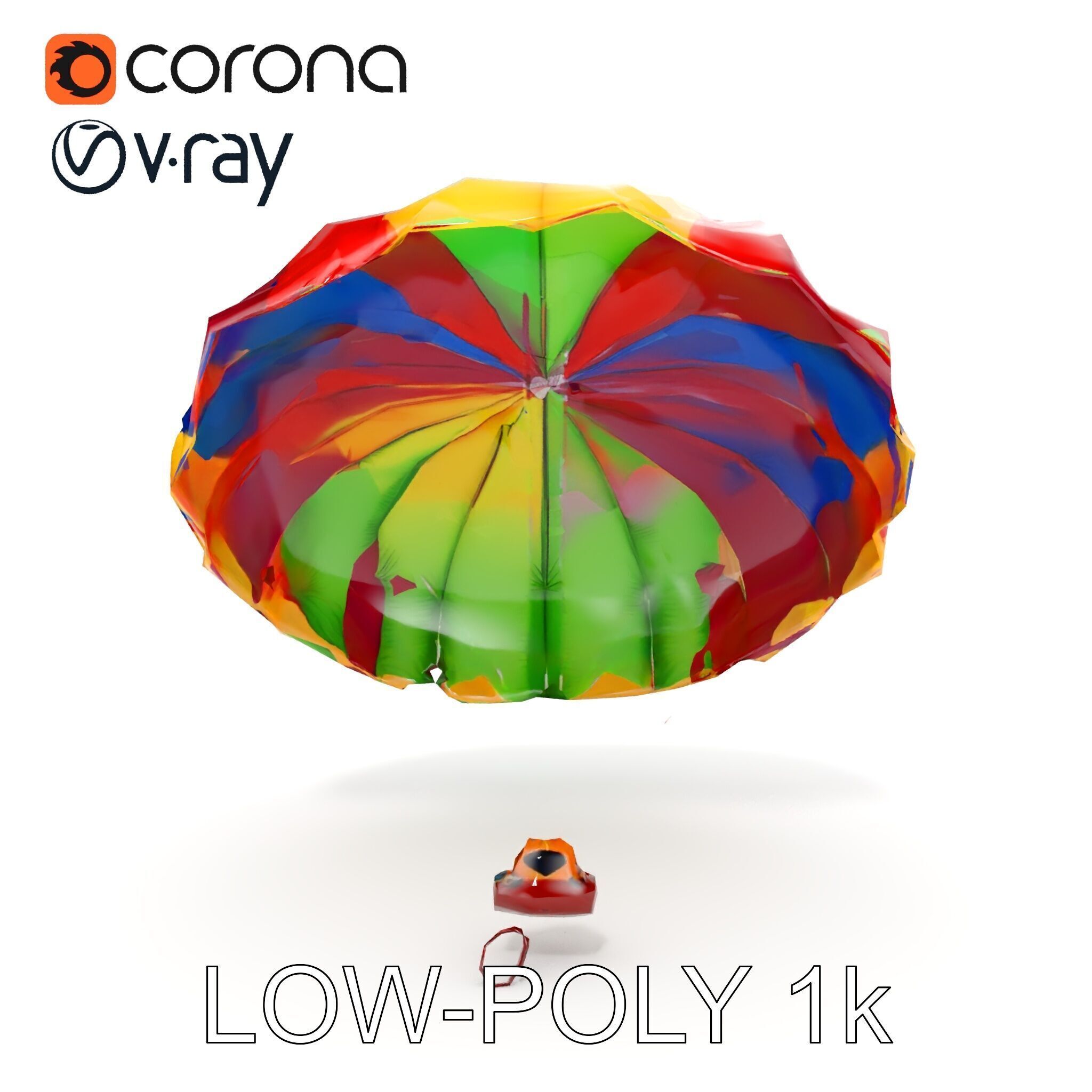 Colorful Parachute D Model Pack Low-poly 3D model_30