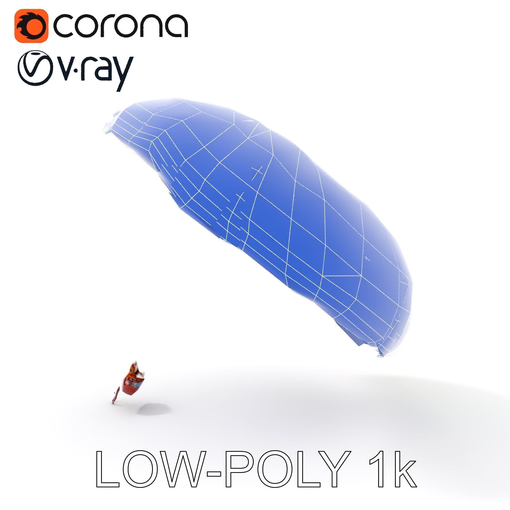 Colorful Parachute D Model Pack Low-poly 3D model_19