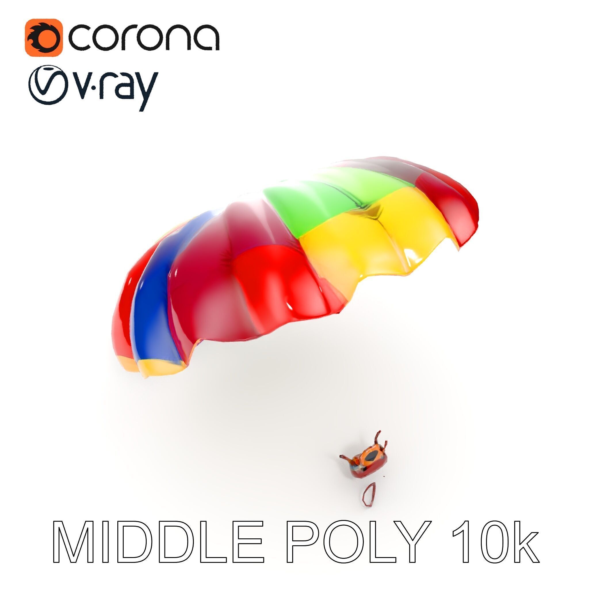 Colorful Parachute D Model Pack Low-poly 3D model_18