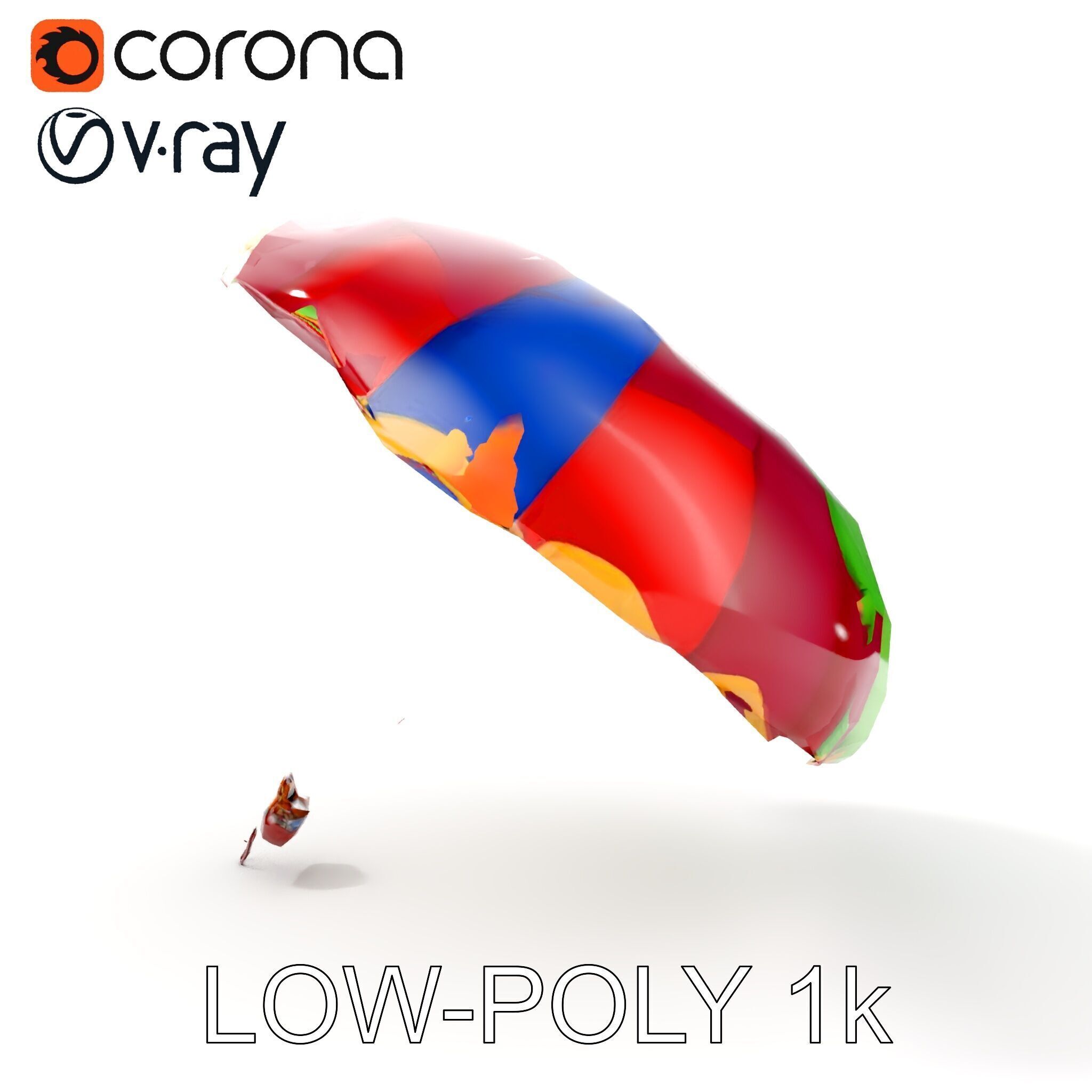 Colorful Parachute D Model Pack Low-poly 3D model_24