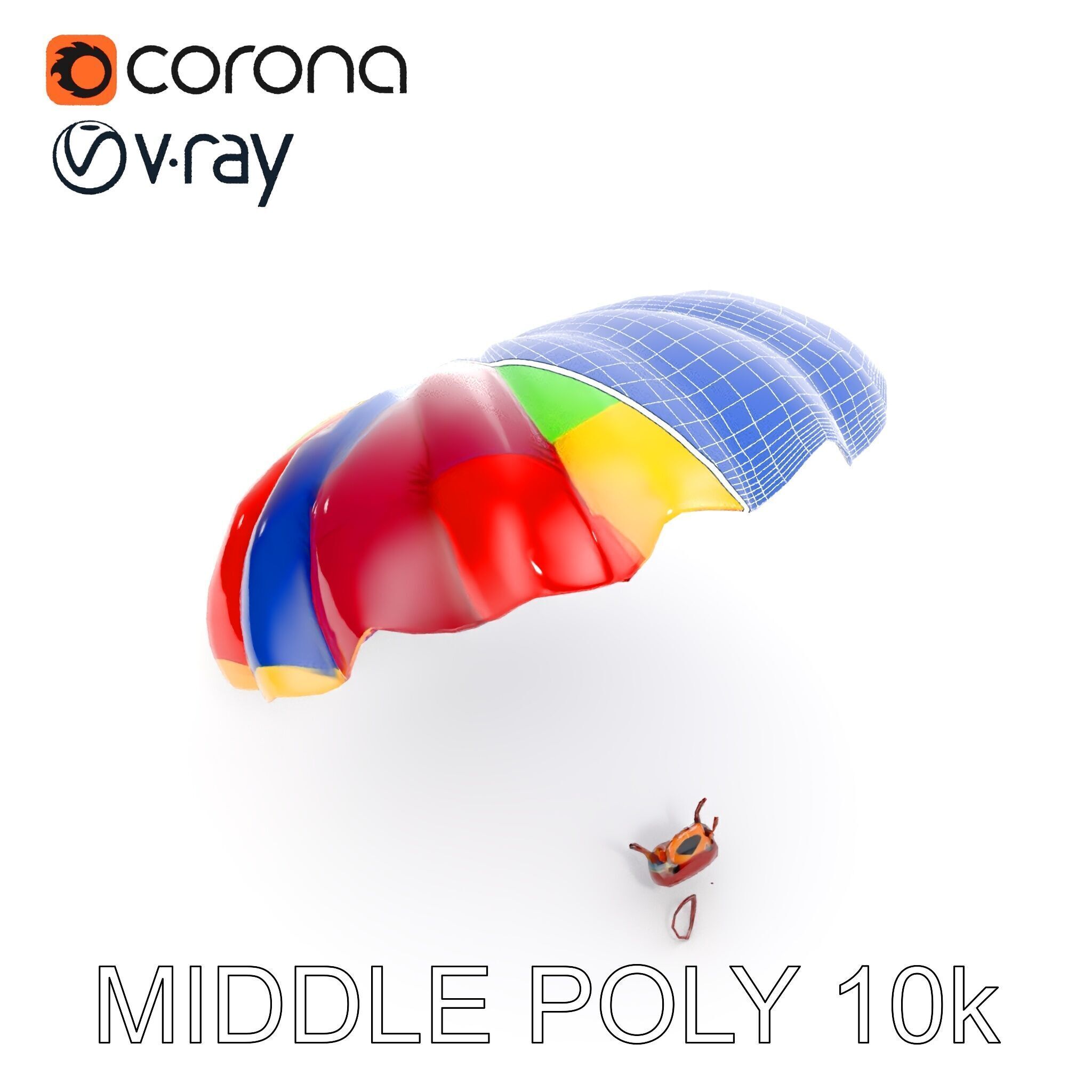 Colorful Parachute D Model Pack Low-poly 3D model_26