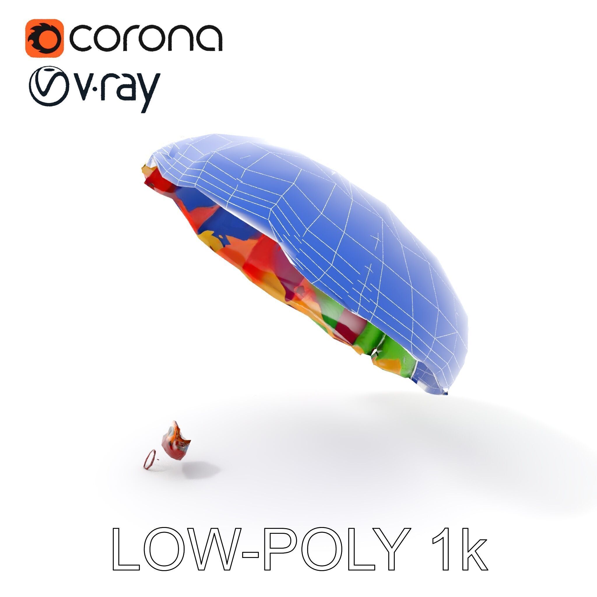 Colorful Parachute D Model Pack Low-poly 3D model_32