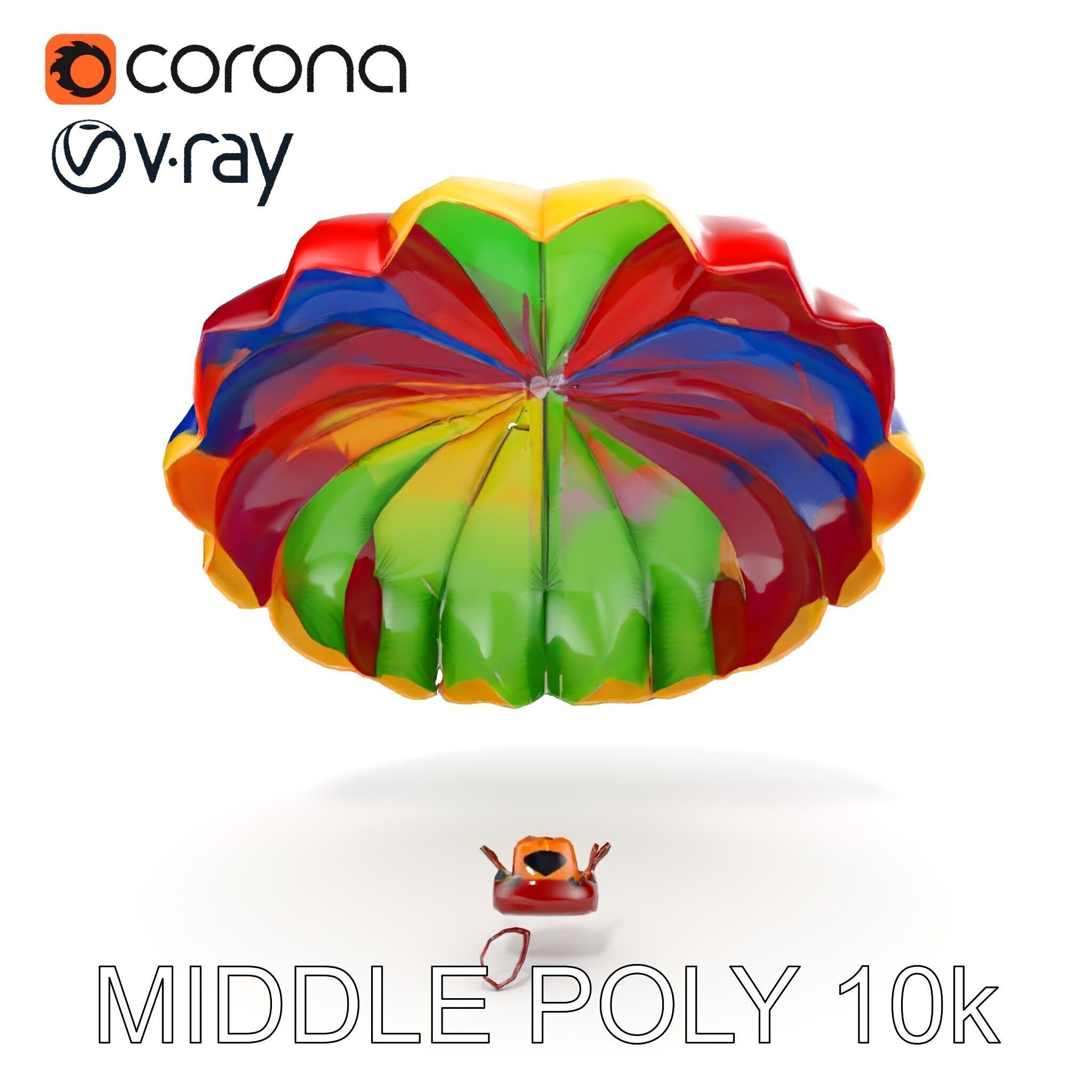 Colorful Parachute D Model Pack Low-poly 3D model_23