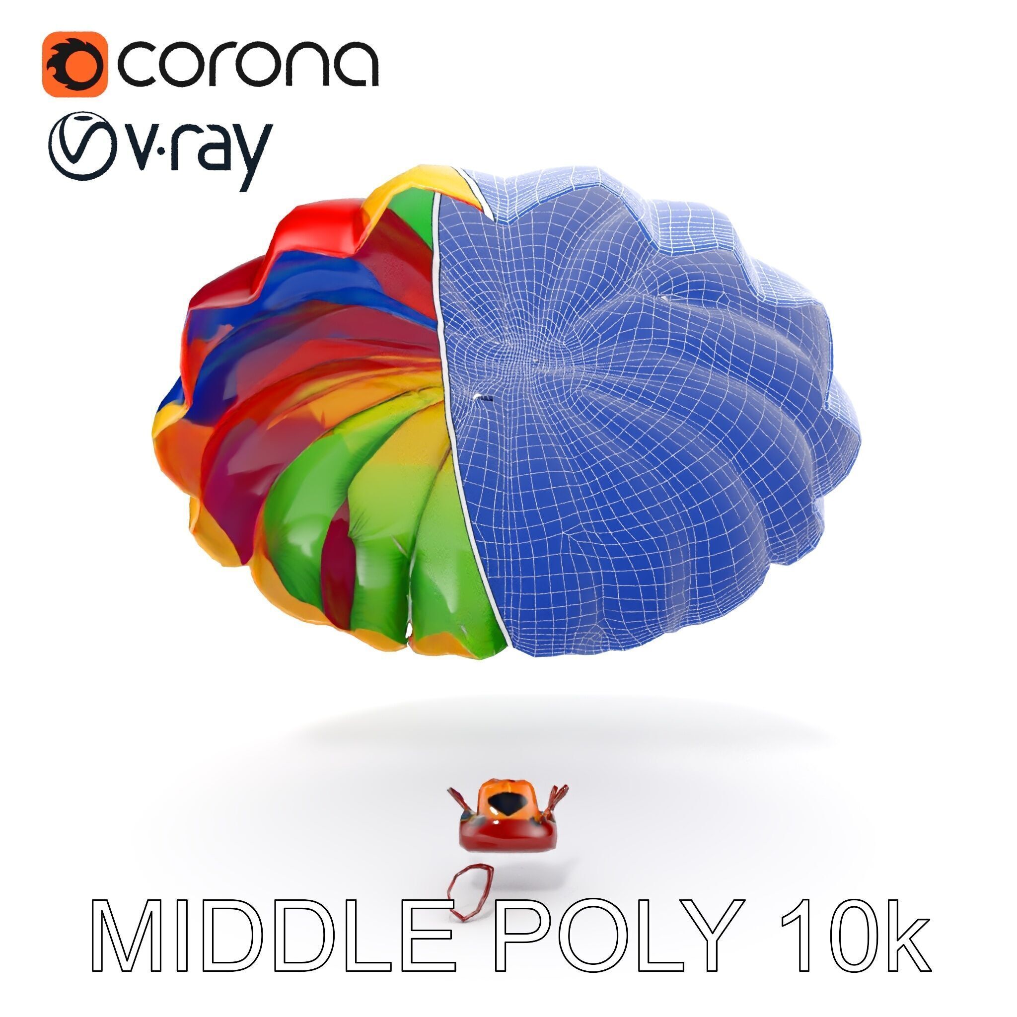 Colorful Parachute D Model Pack Low-poly 3D model_31