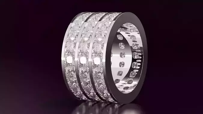 3line channel set cushion square eternity band 54EU size 3D print model