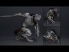 Night Swordman Low-poly 3D model_3