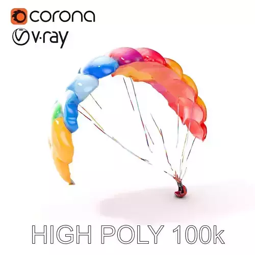 Colorful Paraglider Model Pack for D Rendering Low-poly 3D model